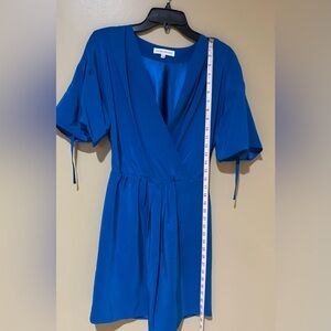 Amanda Uprichard Electric Blue Tie-Shoulder Mini Dress